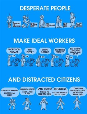 Desperate people make ideal workers and distracted citizens