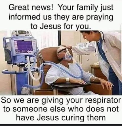 Praying to Jesus - respirator to someone else